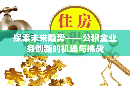 二道江探索未来趋势——公积金业务创新的机遇与挑战